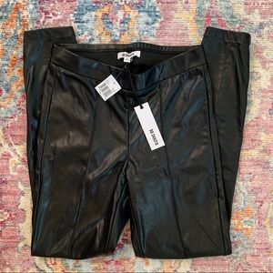 BB Dakota Black Faux Leather Pants. Size 6.